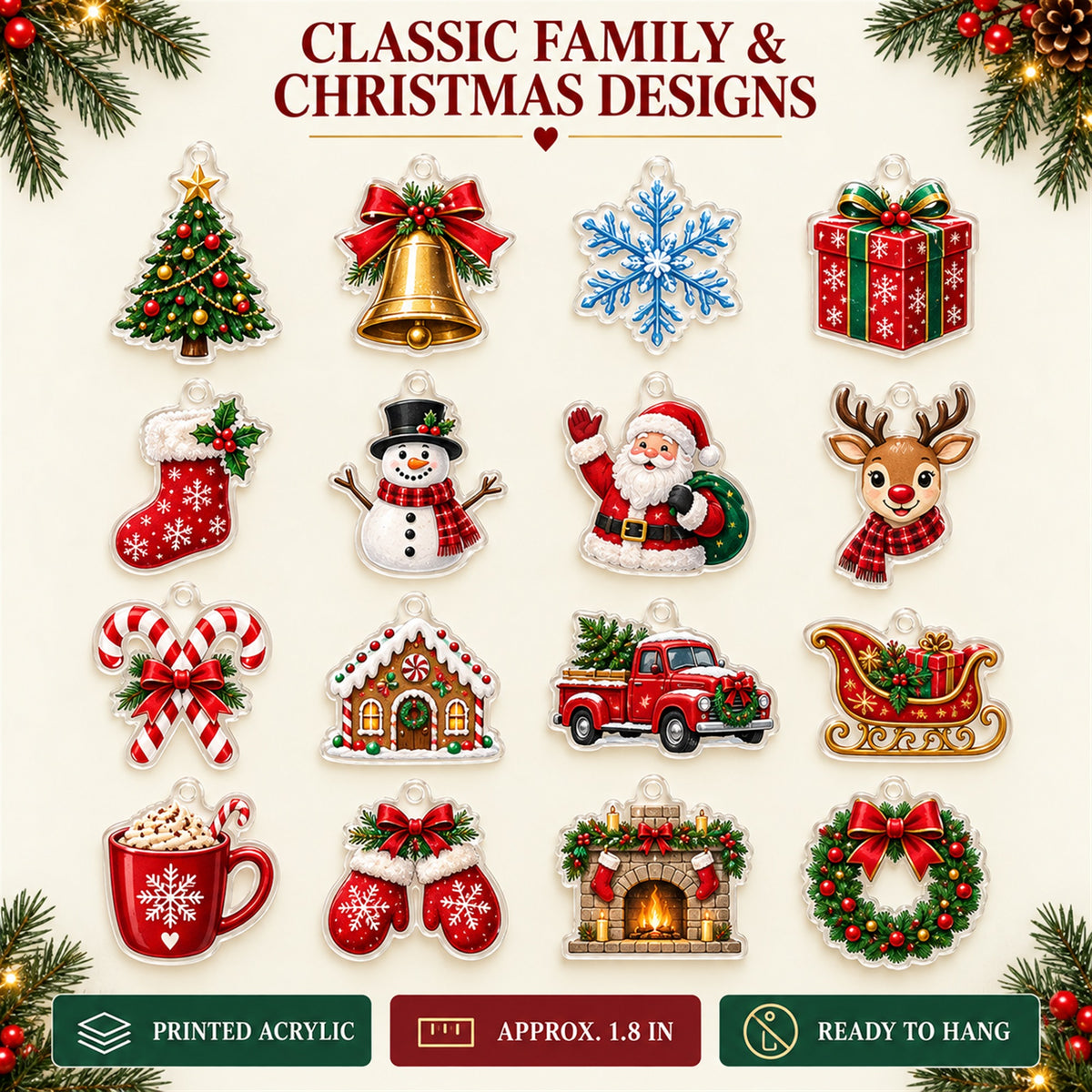 Personalized Home For The Holidays Family Reunion Advent Calendar with 24 Photo Ornaments