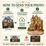 Personalized Gingerbread Victorian New Home Photo Acrylic Ornament