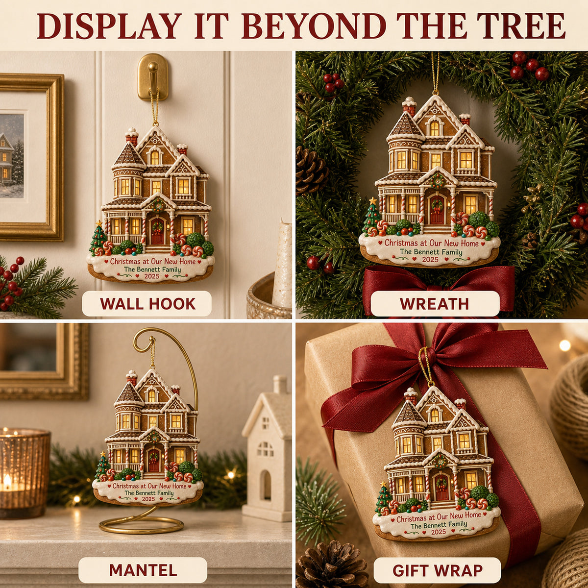 Personalized Gingerbread Victorian New Home Photo Acrylic Ornament