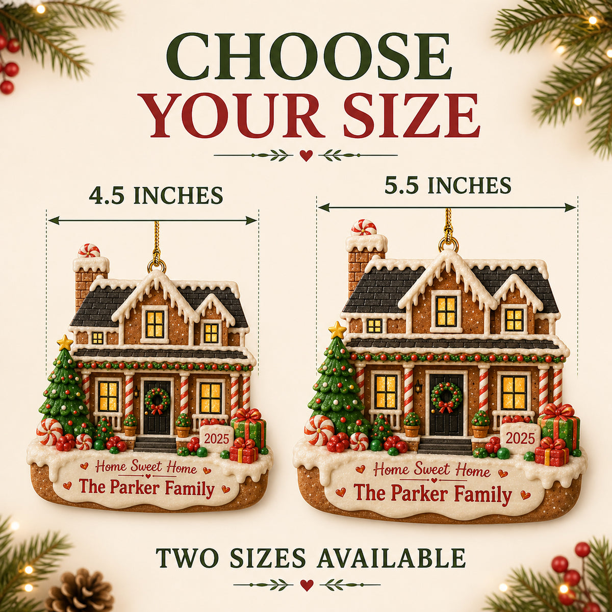 Personalized Gingerbread Home Sweet Home Farmhouse Photo Acrylic Ornament