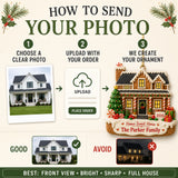 Personalized Gingerbread Home Sweet Home Farmhouse Photo Acrylic Ornament