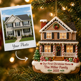 Personalized Gingerbread First Christmas Home Photo Acrylic Ornament