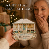 Personalized Gingerbread Coastal Sugar House Photo Acrylic Ornament