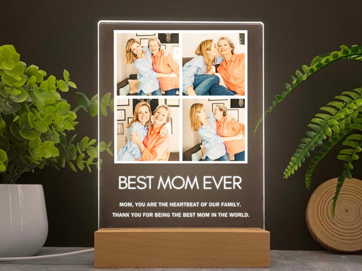 Personalized photo gifts for mom, Custom family photo collage night light, Best mom ever gift, Unique mom gift, First mothers day | Light Photo