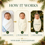 Personalized Baby First Christmas Swaddle Photo Ornament - Custom Acrylic Christmas Keepsake