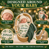 Personalized Baby Bassinet Dreams Photo Ornament - Custom Acrylic Christmas Keepsake