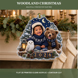Personalized Woodland Christmas Baby 2026 Photo Ornament - Custom Acrylic Christmas Keepsake - image 4