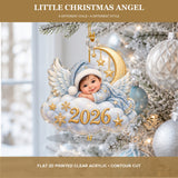 Personalized Little Christmas Angel Baby 2026 Photo Ornament - Custom Acrylic Christmas Keepsake - image 3