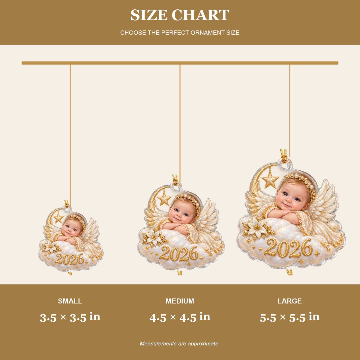 Personalized Little Christmas Angel Baby 2026 Photo Ornament - Custom Acrylic Christmas Keepsake - image 8