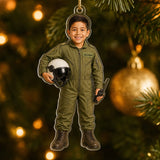 Personalized Kids Pilot Photo Ornament - Custom Acrylic Christmas Keepsake - image 3
