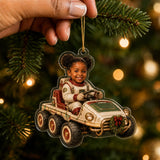 Personalized Kids Space Explorer Photo Ornament - Custom Acrylic Christmas Keepsake - image 3