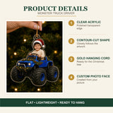 Personalized Kids Monster Truck Driver Photo Ornament - Custom Acrylic Christmas Keepsake - image 5