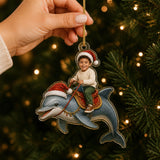 Personalized Kids Ocean Adventure Photo Ornament - Custom Acrylic Christmas Keepsake - image 3