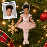 Personalized Kids Ballet Dance Photo Ornament - Custom Acrylic Christmas Keepsake - image 1