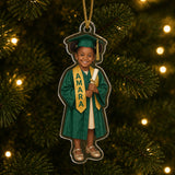 Personalized Kids First School Milestone Photo Ornament - Custom Acrylic Christmas Keepsake - image 2