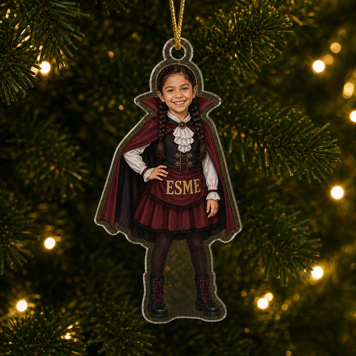Personalized Kids Halloween Costume Photo Ornament - Custom Acrylic Christmas Keepsake - image 3