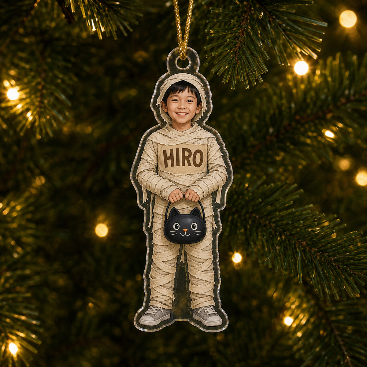 Personalized Kids Halloween Costume Photo Ornament - Custom Acrylic Christmas Keepsake - image 4
