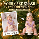 Personalized First Birthday Cake Smash Photo Ornament - Custom Acrylic Christmas Keepsake - image 1