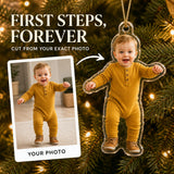 Personalized Baby First Steps Photo Ornament - Custom Acrylic Christmas Keepsake - image 1