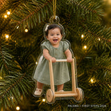 Personalized Baby First Steps Photo Ornament - Custom Acrylic Christmas Keepsake - image 2