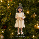Personalized Kids First Haircut Photo Ornament - Custom Acrylic Christmas Keepsake - image 3