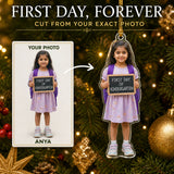 Personalized First Day of School Photo Ornament - Custom Acrylic Christmas Keepsake - image 1