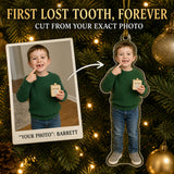 Personalized Kids First Lost Tooth Photo Ornament - Custom Acrylic Christmas Keepsake - image 1