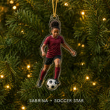 Personalized Youth Sports Athlete Photo Ornament - Custom Acrylic Christmas Keepsake - image 2