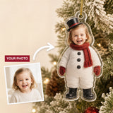 Personalized Baby Snowman Christmas Photo Ornament - Custom Acrylic Christmas Keepsake - image 1