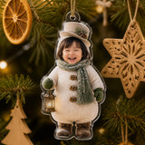 Personalized Baby Snowman Christmas Photo Ornament - Custom Acrylic Christmas Keepsake - image 3
