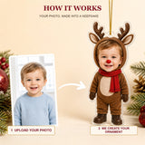 Personalized Baby Reindeer Christmas Photo Ornament - Custom Acrylic Christmas Keepsake - image 6