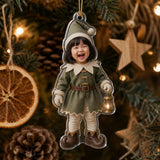 Personalized Baby Elf Christmas Photo Ornament - Custom Acrylic Christmas Keepsake - image 3