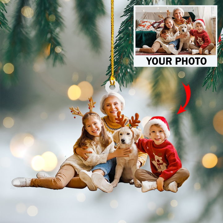 Custom Photo Ornament - Christmas, Birthday Gift For Family, Family Members, Mom, Dad, Husband, Wife | Grandma