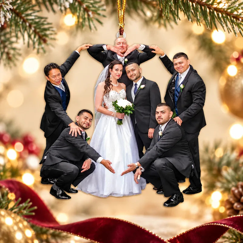 Custom Photo Ornament - Personalized Photo Mica Ornament - Wedding, Christmas Gift For Couple, Husband, Wife | Married 2